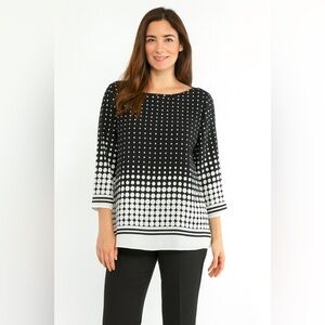New York & Company Black and White Boxy Blouse